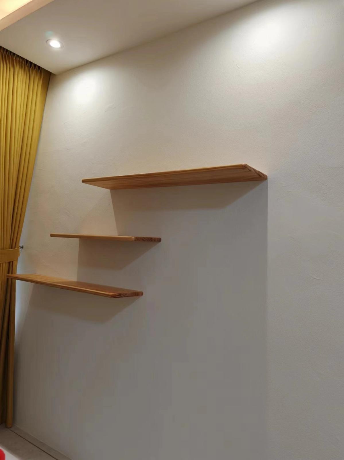 Three floating wall shelves installed by The Good Guys Singapore.