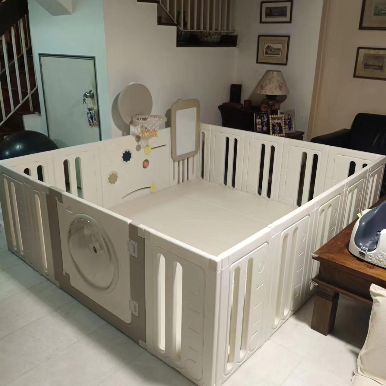 Large panelled pet playpen enclosure assembled by The Good Guys Singapore.
